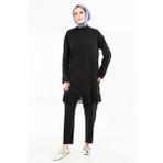 Armine 24YT644 Trend Kolları Taş Detaylı Siyah Pantolonlu Takım