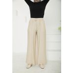 Armine 25YT209 Trend Çilek Kumaş Beli Lastikli Bej Pantolon