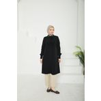 Armine 25YT450 Trend Gizli Düğmeli Yakası Kurdele Detaylı Siyah Tunik