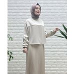 Armine 25YT643 Trend Eteği Piliseli Bej Şık Takım