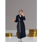 Armine 25YT811 Trend Fermuarlı Kapitone Siyah Kap