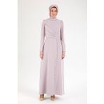 Armine 25YT912 Trend Boyundan ve Boydan Taş Detaylı Abiye Lila Elbise