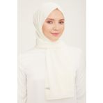 Armine 4-100 Kırık Beyaz Kalpli Şal