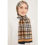 Armine 4713-15 Siyah Camel Ekose Desen Modal Şal