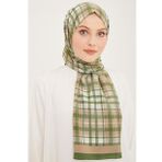 Armine 4713-16 Yeşil Vizon Ekose Desen Şal