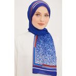 Armine 5368-07 Mavi Karışık Desen Şal