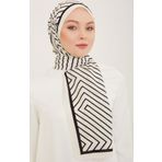 Armine 5761-09 Trend Defne Beyaz Siyah Şal