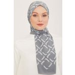 Armine 5762-06 Trend Defne Gri Beyaz Şal