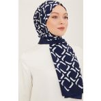 Armine 5762-10 Trend Defne Lacivert Beyaz Şal