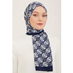 Armine 5763-10 Lacivert Beyaz Şal
