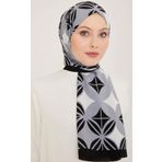 Armine 6347-2-01 Gri Beyaz Şal
