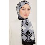 Armine 6347-2-01 Gri Beyaz Şal