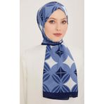 Armine 6347-2-25 Mavi Beyaz Şal