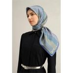 Armine 81 Twill İpek Eşarp, 90x90, SELEVA0113, Mavi, kadın