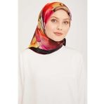 Armine 9014-34 Bordo Desenli Tivil İpek Eşarp