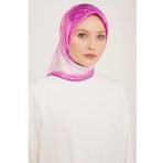 Armine 9100-04 Eflatun Çiçek Desen Tivil İpek Eşarp