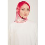 Armine 9100-33 Şeker Pembe Çiçek Desen Sura İpek Eşarp