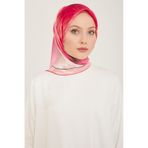 Armine 9100-33 Şeker Pembe Çiçek Desen Tivil İpek Eşarp