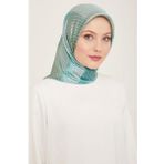Armine 9104-84 Soft Yeşil Geçişli Monogram Desen Tivil İpek Eşarp