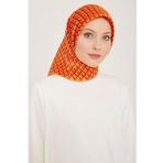 Armine 9109-50 Turuncu Bal Peteği Desen Sura İpek Eşarp