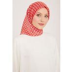 Armine 9109-83 Açık Kırmızı Bal Peteği Desen Sura İpek Eşarp