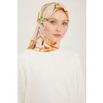 Armine 9110-31 Taş Çiçek Desen Tivil İpek Eşarp