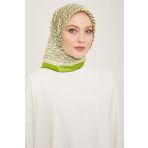 Armine 9149-54 Soft Yeşil Geometrik Desen Tivil İpek Eşarp