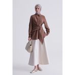 Armine Bağlama Detaylı Tunik Camel