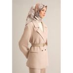 Armine Çiçek Desenli İpek Eşarp, Tek Ebat, E25YA9340D02, BEJ, kadın