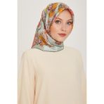 Armine Çiçek Desenli Twill Saf Ipek Eşarp 9209D 56 - Çok Renkli - 90 x 90 cm