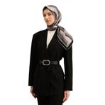 Armine Desenli Saf Ipek Sura Eşarp 9327-83, Gri