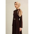 Armine Desenli Saf Ipek Twill Eşarp 9308-08, Camel