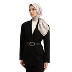 Armine Desenli Saf Ipek Twill Eşarp 9327-82, Gri