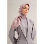 Armine Desenli Saf Ipek Twill Eşarp 9339-53, Lila