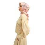 Armine Desenli Saf Ipek Twill Eşarp 9346-55, Pembe