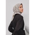 Armine Desenli Saf Ipek Twill Eşarp 9352-05, Vizon