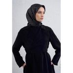 Armine Geometrik Desenli İpek Eşarp, Tek Ebat, E25KA9438D02, Antrasit, kadın