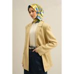 Armine Geometrik Desenli Saf İpek Twill Eşarp 9303D 01
