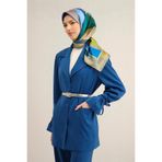 Armine Geometrik Desenli Saf İpek Twill Eşarp 9331D 05