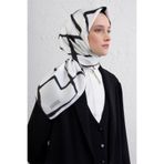 Armine Geometrik Desenli Saf İpek Twill Eşarp 9441D 01