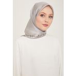 Armine İpek Eşarp 2024 Yaz - 9168-35 Gümüş Twill