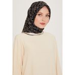 Armine Ipek Eşarp 2025 Kış - 9246-06 Siyah Krem Sura, Siyah