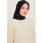 Armine Ipek Eşarp 2025 Kış - 9259-09 Siyah Gold Twill Uyumlu, Sarı