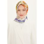 Armine Ipek Eşarp 8713D (Sura) (Nostalji) - Beyaz - Çok Renkli