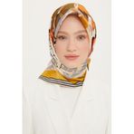 Armine Ipek Eşarp 8713D (Twill) (Nostalji)-34, Sarı