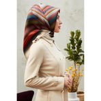 Armine İpek Eşarp Nostalji - 8237-41 Vizon Mavi Sura