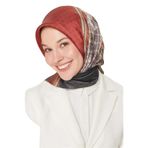 Armine İpek Eşarp Nostalji Kiremit Sura cm, 90x90, TYC00380803065, 30, kadın