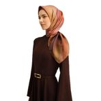 Armine İpek Eşarp Turuncu Karışık Desen, Tek Ebat, ZMR 003065, 07, kadın