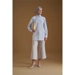 Armine İşlemeli Poplin Tunik Mavi