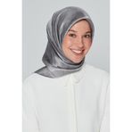 Armine Kadın Gri Twill Ipek Eşarp 20y8333-08